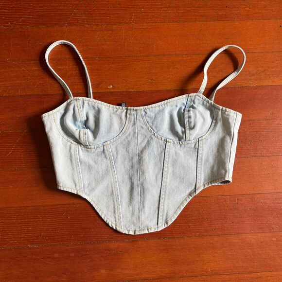 Pretty Little Thing Women's Denim Corset - Picture 1 of 3